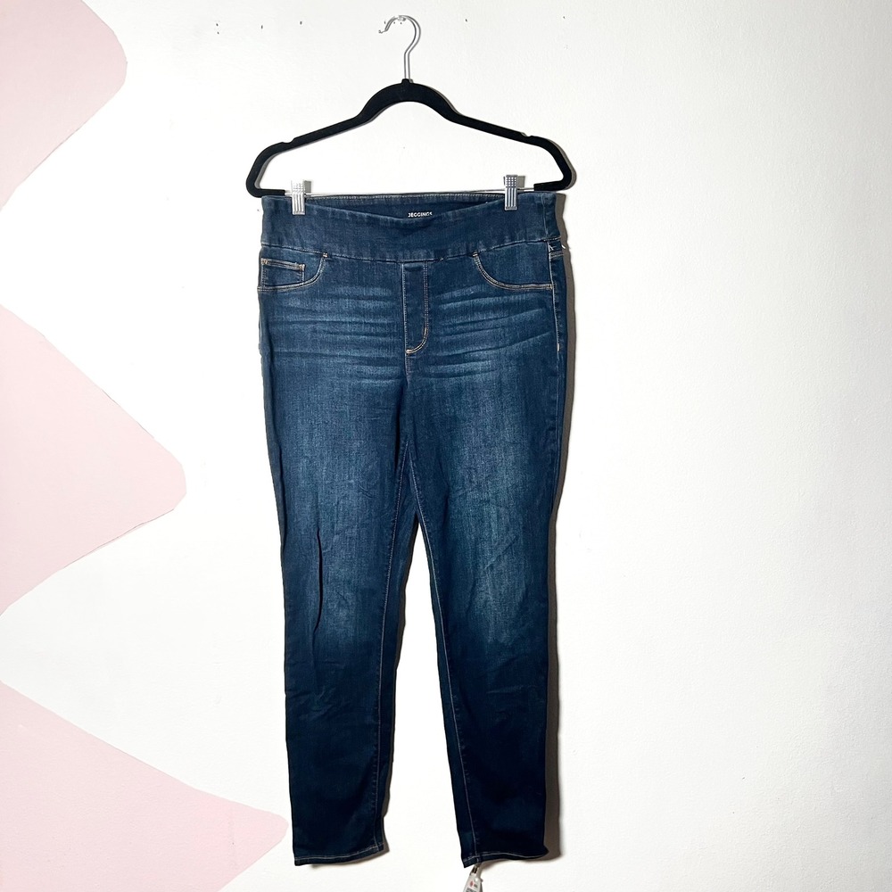 Chicos Jeggings Womens 6R 0.5R Dark Wash Pull On Stretch Denim Pants